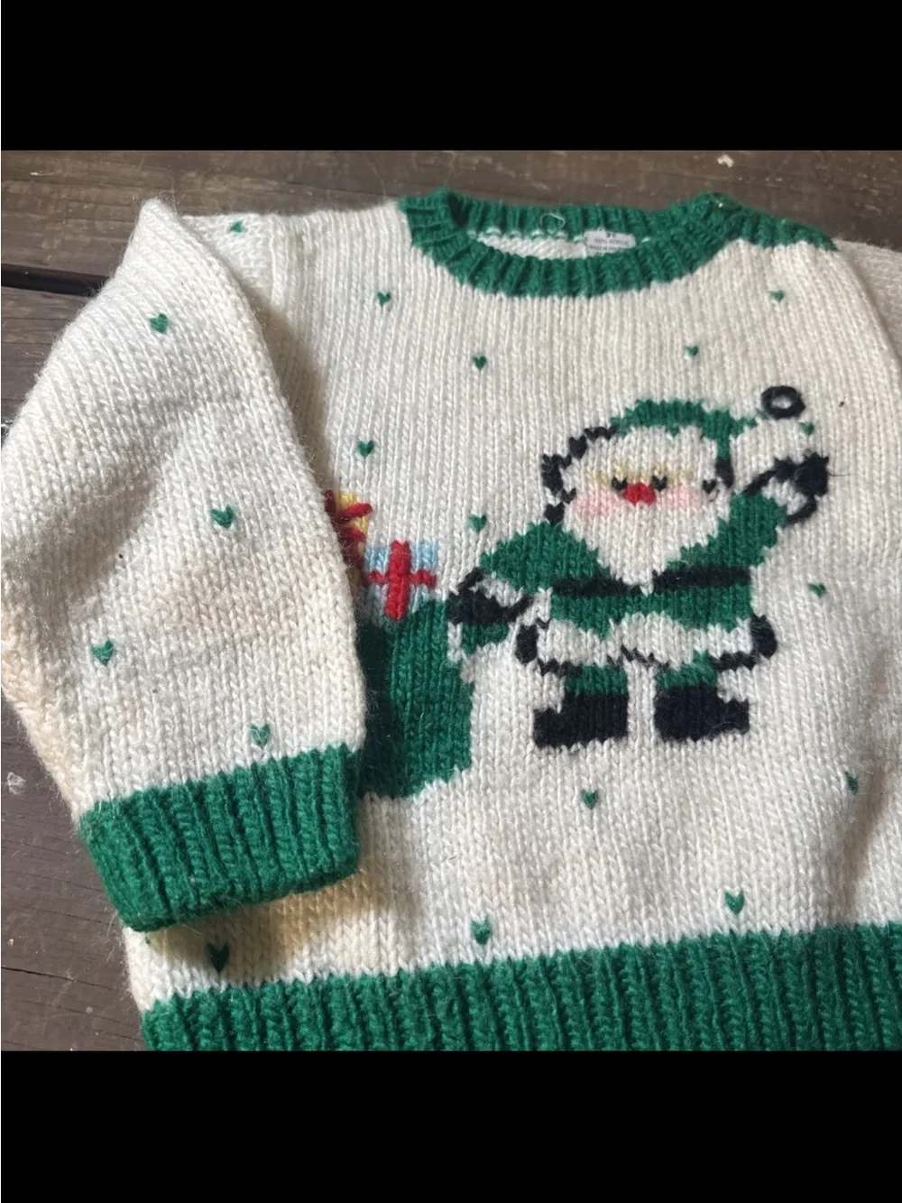 Vintage Kids Christmas Sweater Size 3t. Santa Claus Christmas Sweater
